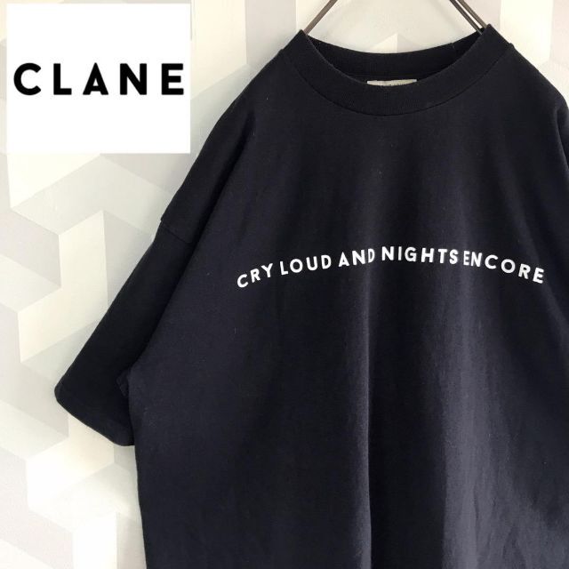 【CLANE Homme】ロゴ ビッグシルエット Tシャツ黒ブラック クラネ.