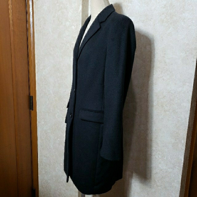 UNIQLO(ユニクロ)の❤UNIQLO❤ウールカシミヤチェスターコート黒M/匿名配送 レディースのジャケット/アウター(チェスターコート)の商品写真