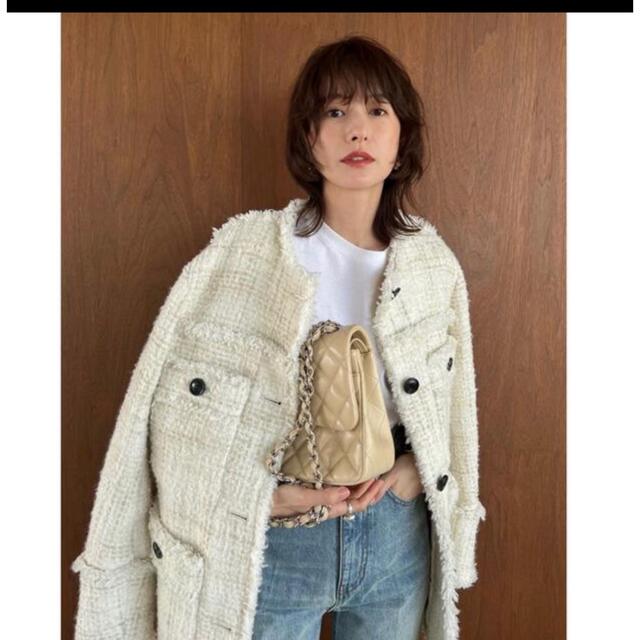 CLANE クラネ　NO COLOR TWEED JACKET ツイード レディースのジャケット/アウター(ノーカラージャケット)の商品写真