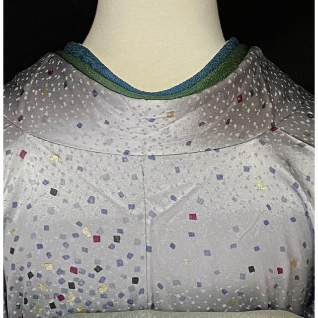 〈星屑の小紋〉シルバーグレー　箔散らし　スターダスト　パーティーの着物 レディースの水着/浴衣(着物)の商品写真
