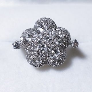 ダイヤモンド×ホワイトサファイア リング K18WG 0.20ct 6.9g(リング(指輪))