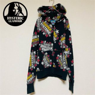ヒステリックグラマー パーカーの通販 2,000点以上 | HYSTERIC GLAMOUR 日本激安販壳サイト ヒステリックグラマー UNTAMED ビッグロゴ ジップパーカー ブラック M パーカー
