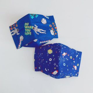 20 ハンドメイド　マスク　男の子　インナーマスク　宇宙(外出用品)