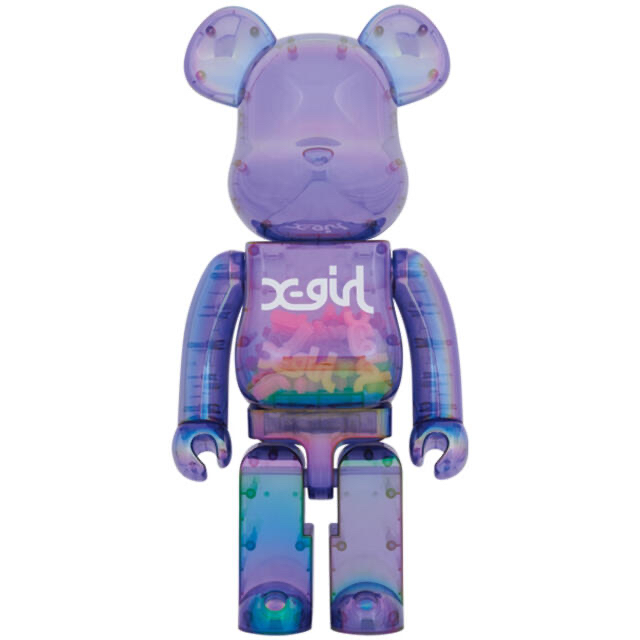 おもちゃBE@RBRICK X-girl CLEAR PURPLE 1000%