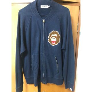 アベイシングエイプ(A BATHING APE)のAPE ジップアップ　ブルゾン　ネイビー　サイズM(ブルゾン)