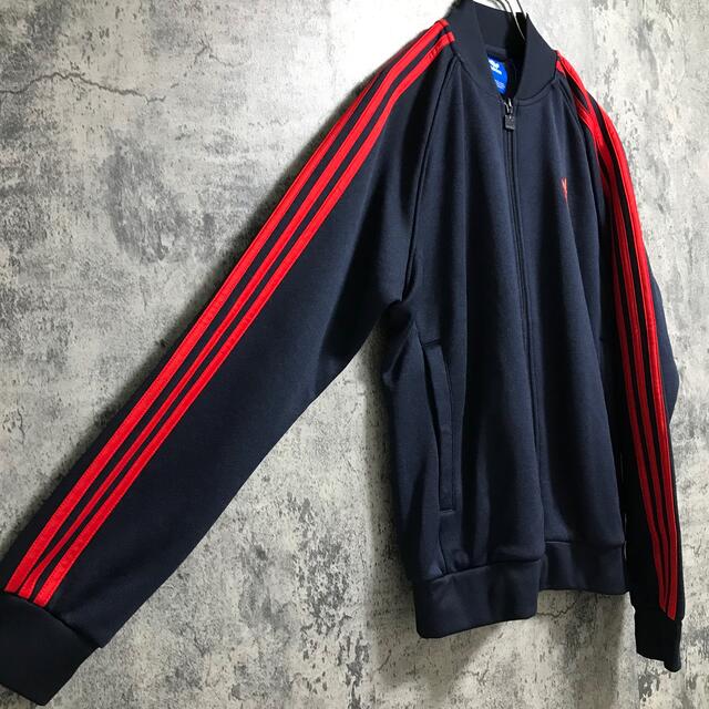 adidas(アディダス)の【フォロー割】adidas  トラックジャケット　紺×赤　　美品 メンズのトップス(ジャージ)の商品写真