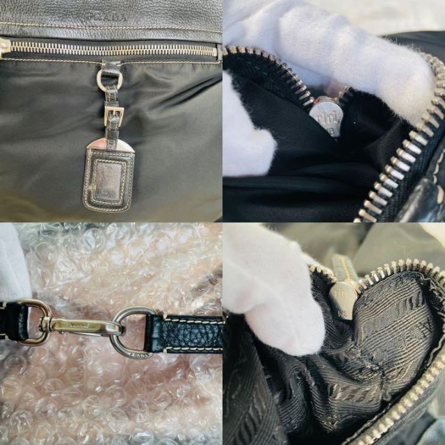 レア 美品✨ PRADA トートバッグ ナイロン レザー コンビ ブラック タグ