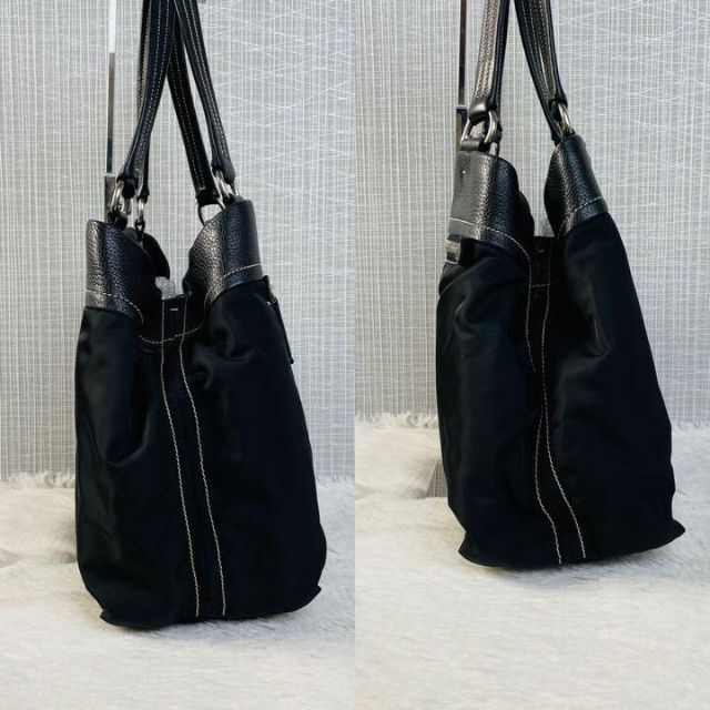 レア 美品✨ PRADA トートバッグ ナイロン レザー コンビ ブラック タグ