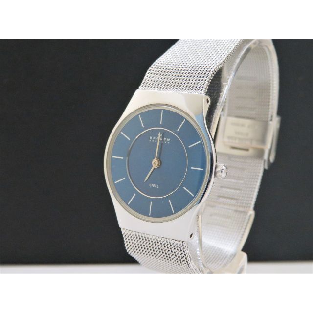 SKAGEN(スカーゲン)のSKAGEN 腕時計 ブルー文字盤 スリム STEEL 青文字盤 レディースのファッション小物(腕時計)の商品写真