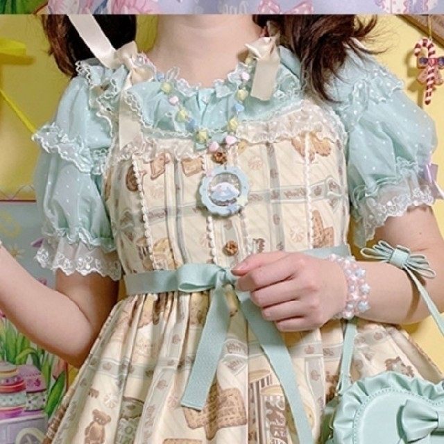 Angelic Pretty(アンジェリックプリティー)のロリィタ　半袖ブラウス　ミント レディースのトップス(シャツ/ブラウス(半袖/袖なし))の商品写真