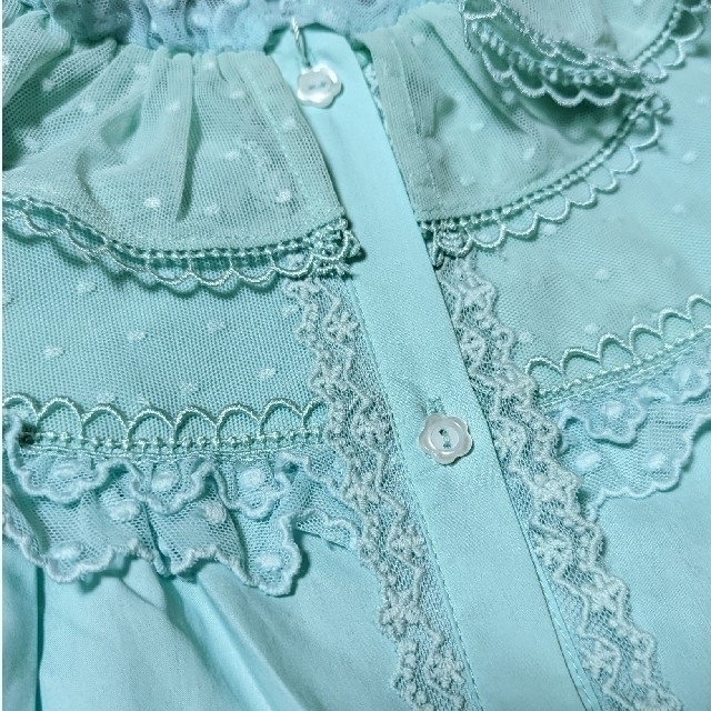 Angelic Pretty(アンジェリックプリティー)のロリィタ　半袖ブラウス　ミント レディースのトップス(シャツ/ブラウス(半袖/袖なし))の商品写真