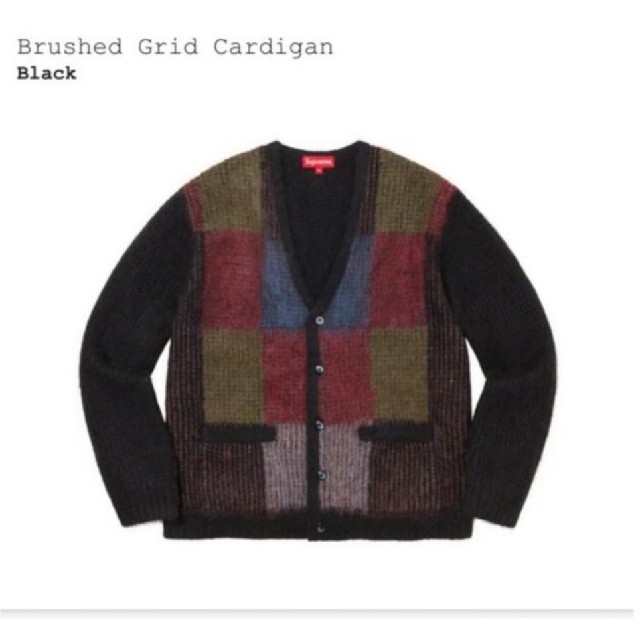 Supreme Brushed Grid Cardigan Sサイズメンズ