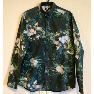 エイチアンドエム(H&M)のH&M 花柄 長袖シャツ グリーン(シャツ)