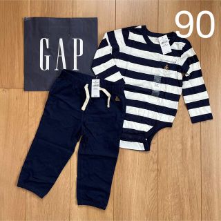 ベビーギャップ(babyGAP)の新品　baby gap ロンパース　パンツ　90 長袖　長ズボン　くま　男の子(ロンパース)