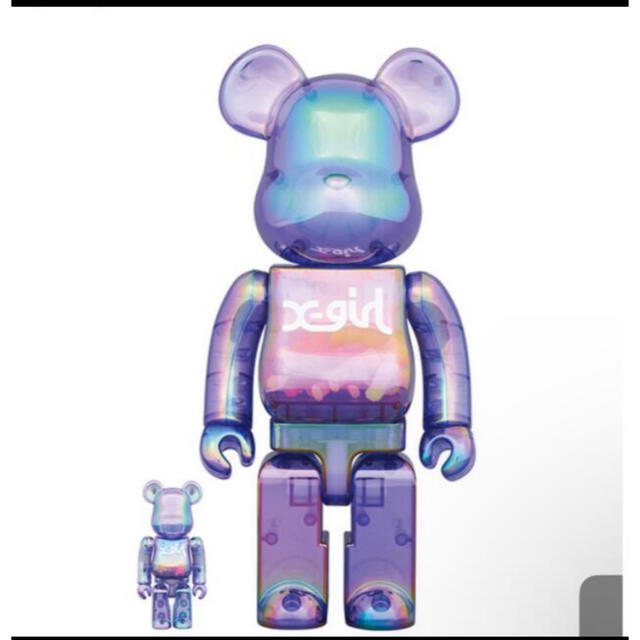 BE@RBRICK X-girl CLEAR PURPLE 100%&400%