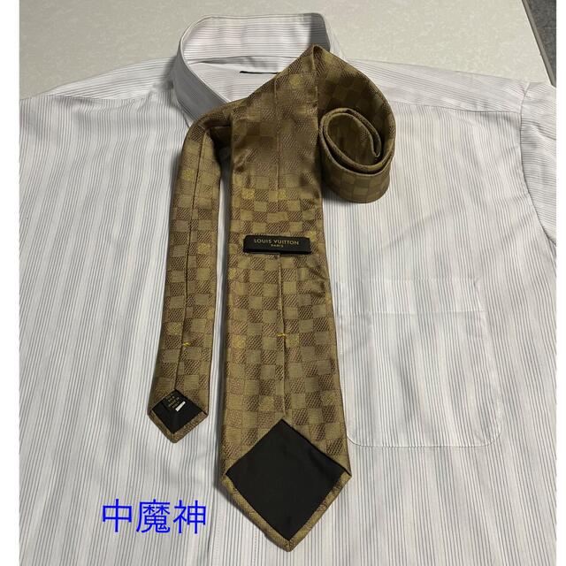 クーポン対象外】 ヴィトン ルイ 美品 ネクタイ ブラウン ゴールド