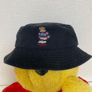 ポロラルフローレン(POLO RALPH LAUREN)のPOLO バケットハット 黒 ポロベア(ハット)