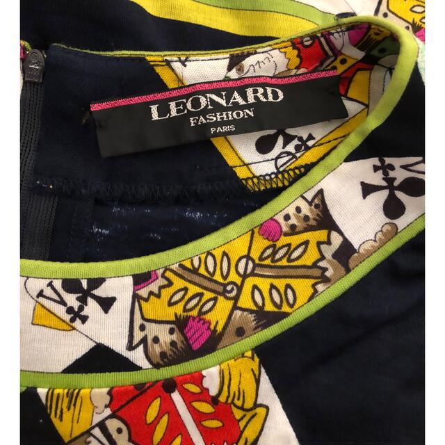 レオナール　LEONARD トランプ花柄　トップス　ネイビー