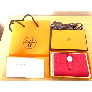 エルメス(Hermes)の【入手困難】【新品未使用】HERMESドゴンカードケース　ローズピンク(名刺入れ/定期入れ)