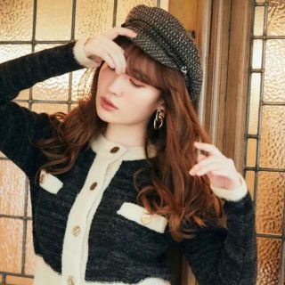 ハーリップトゥ(Her lip to)のHerlipto Twinkle Tweed Cap brown キャスケット(キャスケット)