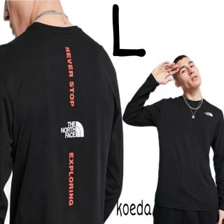 ザノースフェイス(THE NORTH FACE)の【Kei様専用】ノースフェイス　長袖  白 黒 バーティカル 海外M Lセット(Tシャツ/カットソー(七分/長袖))