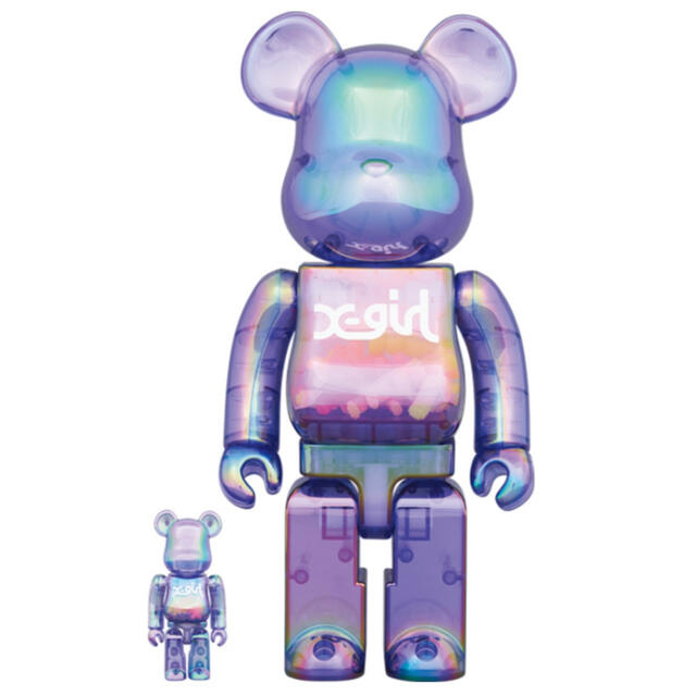 エンタメ/ホビーBE@RBRICK X-girl CLEAR PURPLE 100%&400%