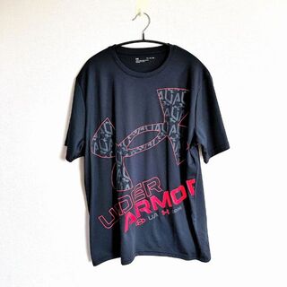 アンダーアーマー(UNDER ARMOUR)のアンダーアーマー Tシャツ メンズ  XLサイズ（ブラック✕レッド）(Tシャツ/カットソー(半袖/袖なし))