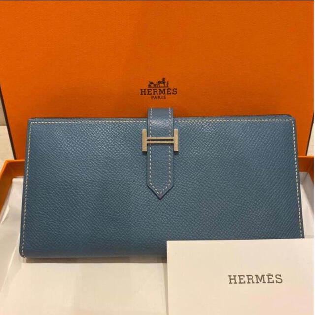 HERMES☆エルメス☆ベアン　　ブルージーン　長財布〜美品〜