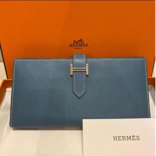 エルメス(Hermes)のHERMES☆エルメス☆ベアン　　ブルージーン　長財布〜美品〜(財布)