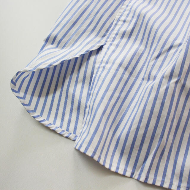 ebure エブール コットン ストライプ Wポケットシャツ 38/ホワイト ブルー【2400013005050】 5