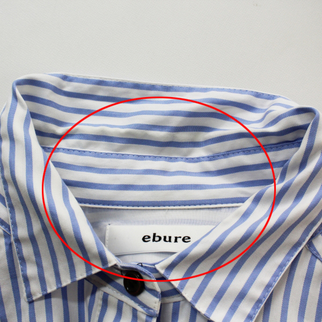 ebure エブール コットン ストライプ Wポケットシャツ 38/ホワイト ブルー【2400013005050】
