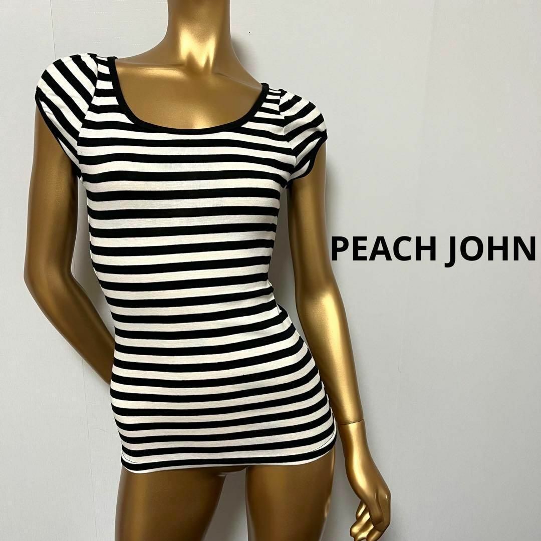 PEACH JOHN(ピーチジョン)の【2207】PEACH JOHN ボーダー トップス　XS レディースのトップス(カットソー(半袖/袖なし))の商品写真