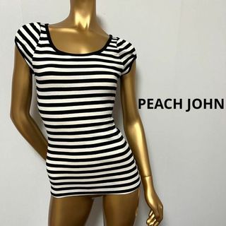 ピーチジョン(PEACH JOHN)の【2207】PEACH JOHN ボーダー トップス　XS(カットソー(半袖/袖なし))