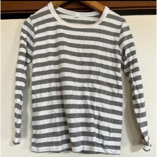 ムジルシリョウヒン(MUJI (無印良品))のボーダーカットソー 長袖　無印　ロンT 120(Tシャツ/カットソー)