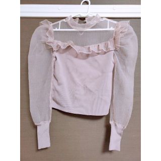 ザラ(ZARA)のZARA パフスリーブシースルートップス TOPS S(シャツ/ブラウス(長袖/七分))