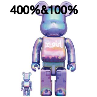 ベアブリック(BE@RBRICK)のX-girl CLEAR PURPLE 100％ & 400％(キャラクターグッズ)