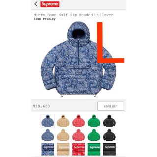 シュプリーム(Supreme)のSupreme Micro Down Half Zip Hooded(ダウンジャケット)