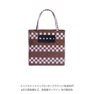 マルニ(Marni)のMarni ミニ　バスケットバッグ　シガーブラウン(かごバッグ/ストローバッグ)