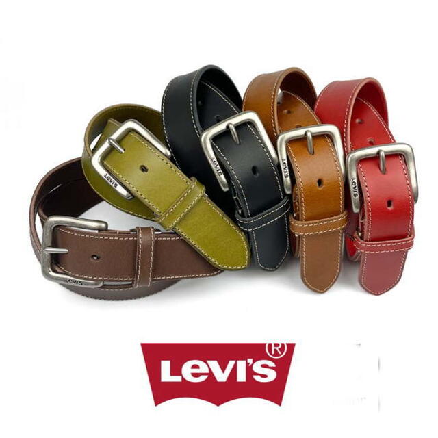 Levi's(リーバイス)のブラウン 茶 リーバイス 04 リアルレザー ステッチ ベルト ユニセックス メンズのファッション小物(ベルト)の商品写真