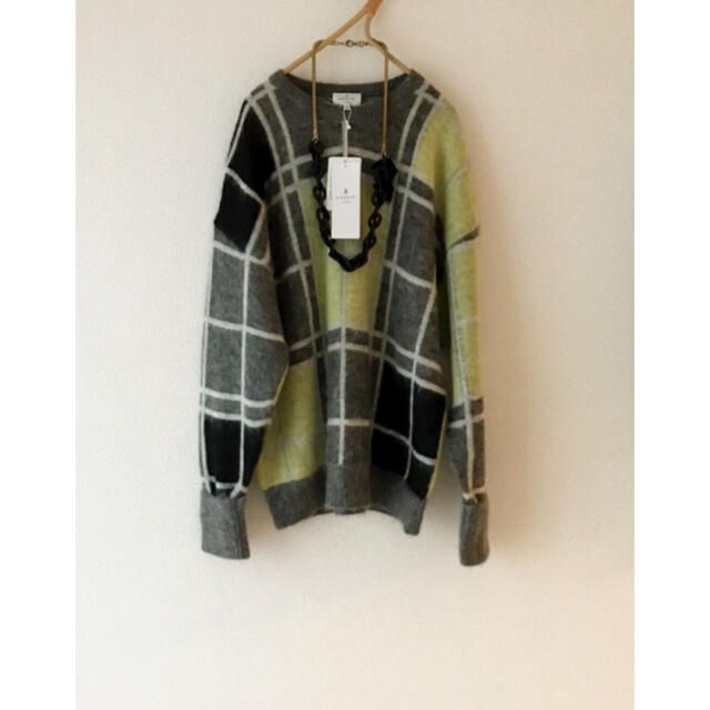 LANVIN en Bleu - 新品　ランバンオンブルー　可愛い♡ウールモヘヤニット　リボンスヌード付きニット