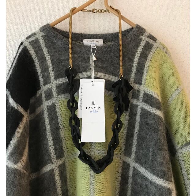 LANVIN en Bleu - 新品　ランバンオンブルー　可愛い♡ウールモヘヤニット　リボンスヌード付きニット