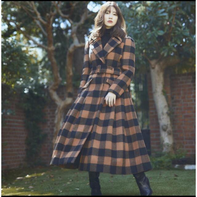 Herlipto Belted Checked Wool-Blend Coatジャケット/アウター