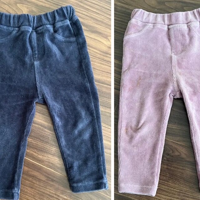 アカチャンホンポ(アカチャンホンポ)の2枚セット　ベビーパンツ　80cm ピンク・ネイビー キッズ/ベビー/マタニティのベビー服(~85cm)(パンツ)の商品写真