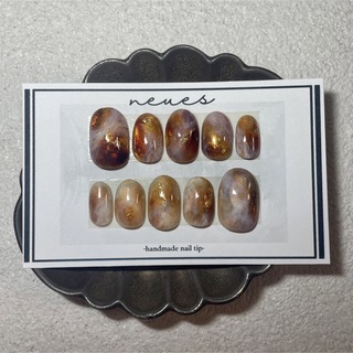 【現品】S-2天然石デザイン　ネイルチップ コスメ/美容のネイル(つけ爪/ネイルチップ)の商品写真