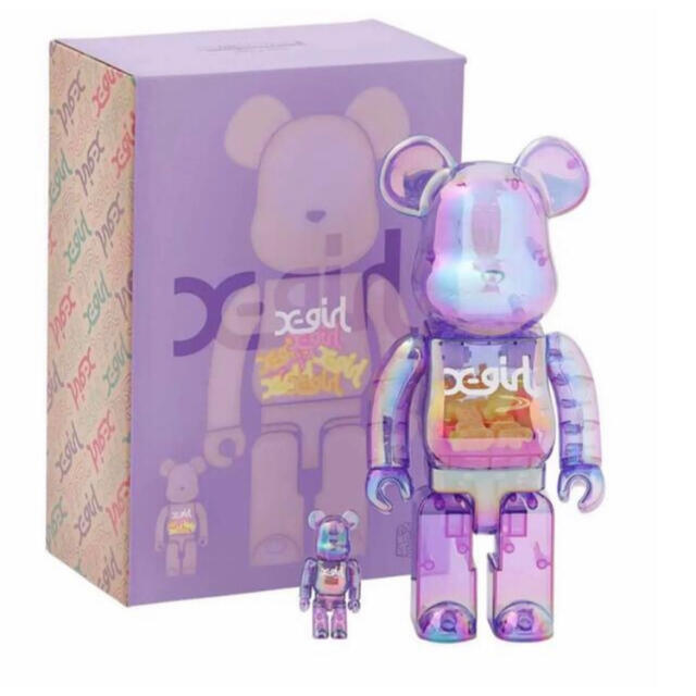 エンタメ/ホビーBE@RBRICK X-girl CLEAR PURPLE 400%&100%