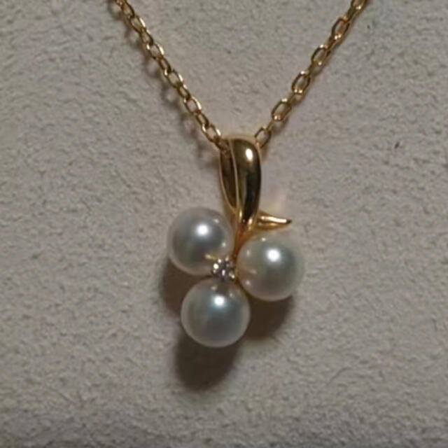 ミキモト 御木本 MIKIMOTO K18YG アコヤ真珠 ミレダイヤネックレス-