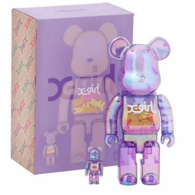 BE@RBRICK X-girl CLEAR PURPLE100% & 400%