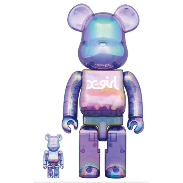 BE@RBRICK(ベアブリック)のBE@RBRICK X-girl CLEAR PURPLE100% & 400% エンタメ/ホビーのフィギュア(その他)の商品写真