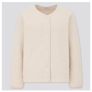 ユニクロ(UNIQLO)の美品☆UNIQLO☆フリース☆カーディガン☆Lサイズ(ノーカラージャケット)