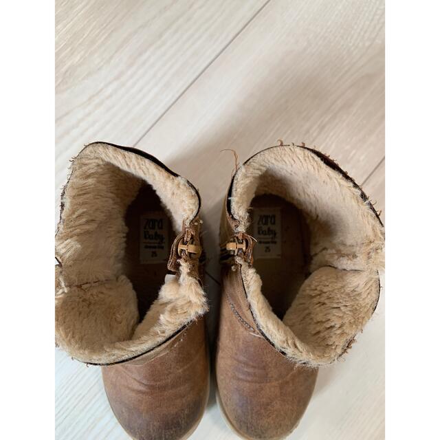 ZARA KIDS(ザラキッズ)のレザームートンブーツ キッズ/ベビー/マタニティのキッズ靴/シューズ(15cm~)(ブーツ)の商品写真